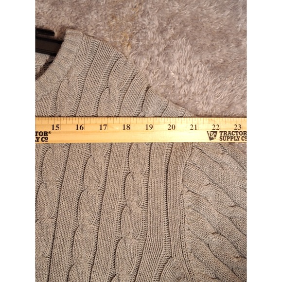 Old Navy Mens XXL Gray Cable Knit Cotton Crewneck Sweater Pullover Casual Cozy - Picture 5 of 13